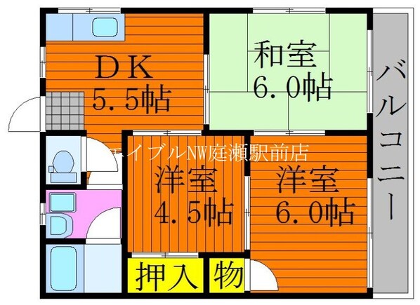 中村マンションＤの物件間取画像